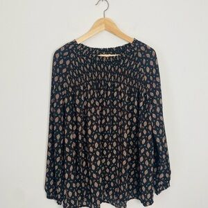 Molly Bracken Oversized Leaf Printed Top